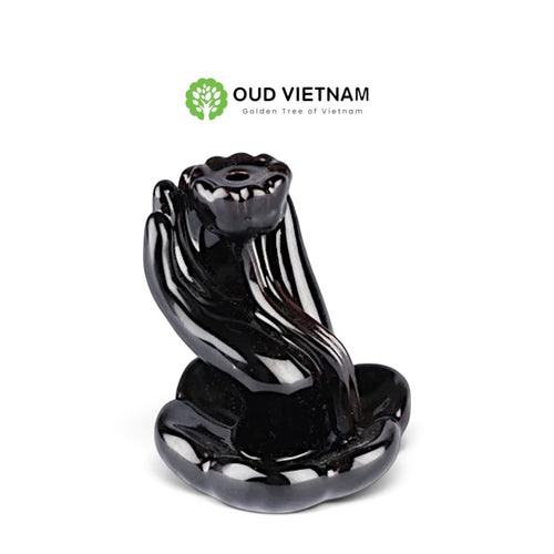 Lotus Palm Backflow Incense Burner (PCS) image 1