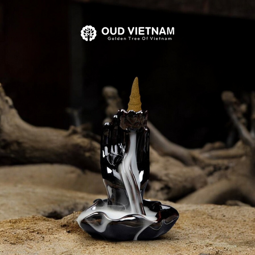 Lotus Palm Backflow Incense Burner (PCS) image 2